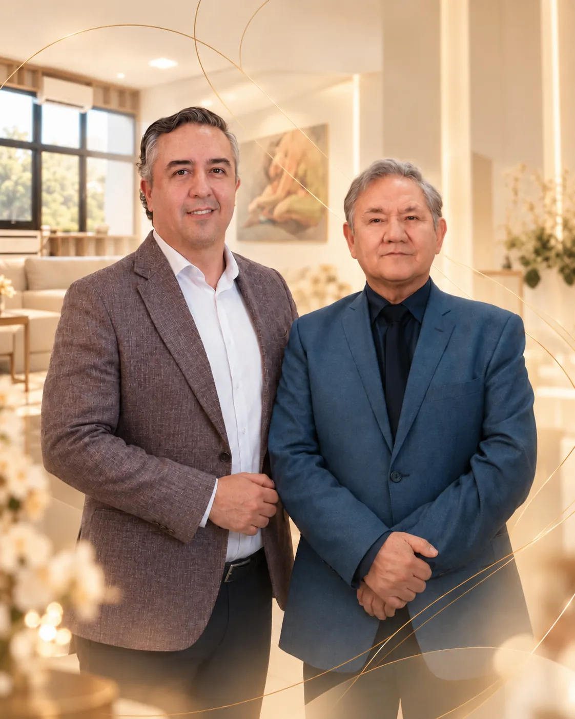 Os dois cirurgiões plásticos da Clínica San Martin, pai e filho