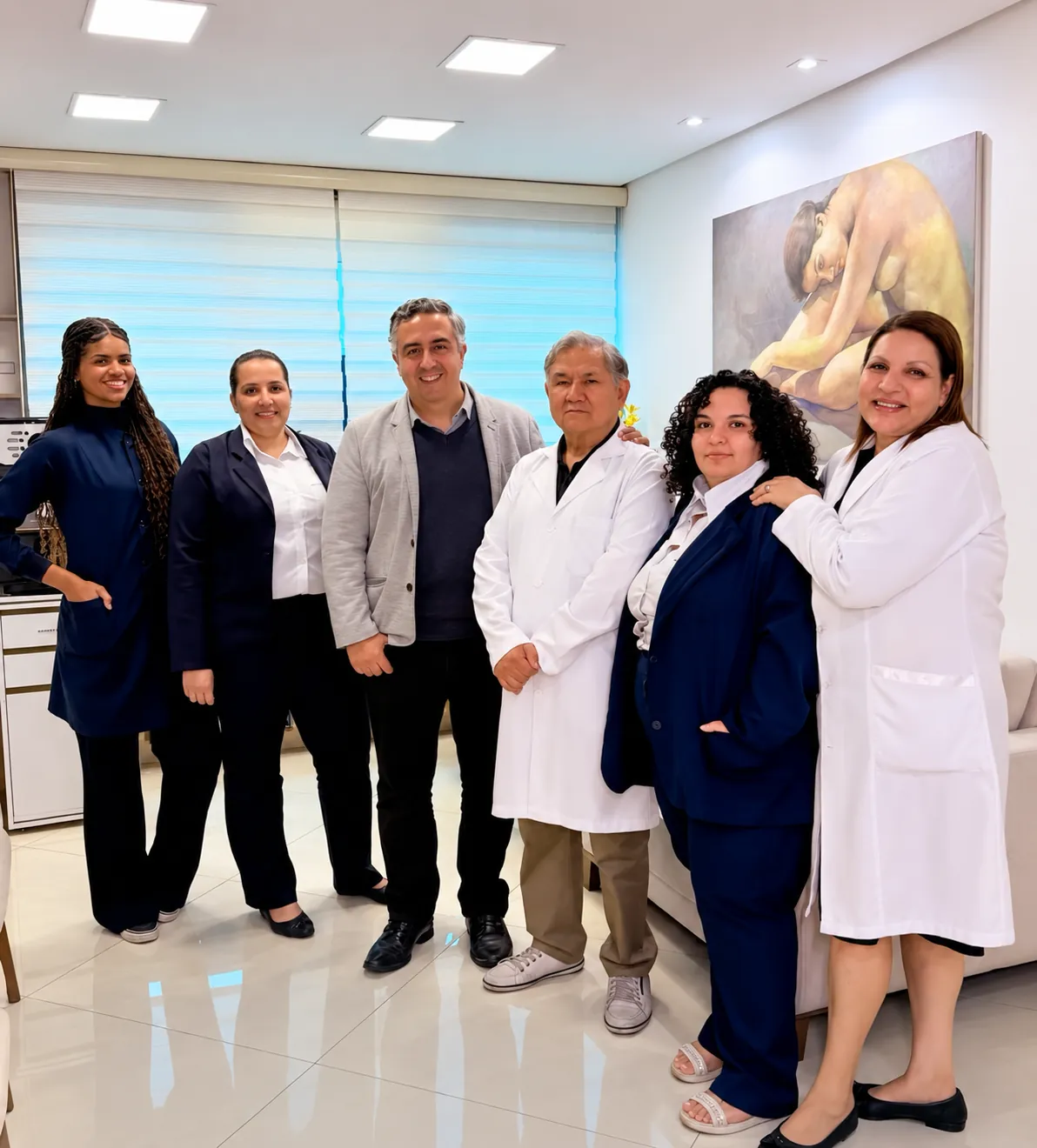 Equipe da Plástica San Martin reunida na clínica